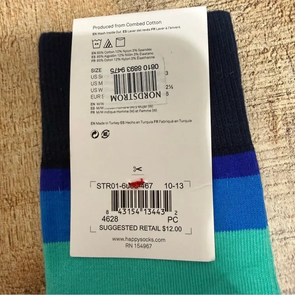 Happy Socks Women's  Unisex  Combed Cotton Sock,  Size 5 1/2 - 9 1/2 - 1 Pack